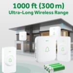 Wireless Door Bell Kit with 52 Melodies $14.99 (Reg. $19) – FAB Ratings! Waterproof Battery Operated, Operating at 1000 Feet