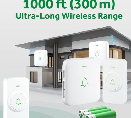 Wireless Door Bell Kit with 52 Melodies $14.99 (Reg. $19) – FAB Ratings! Waterproof Battery Operated, Operating at 1000 Feet
