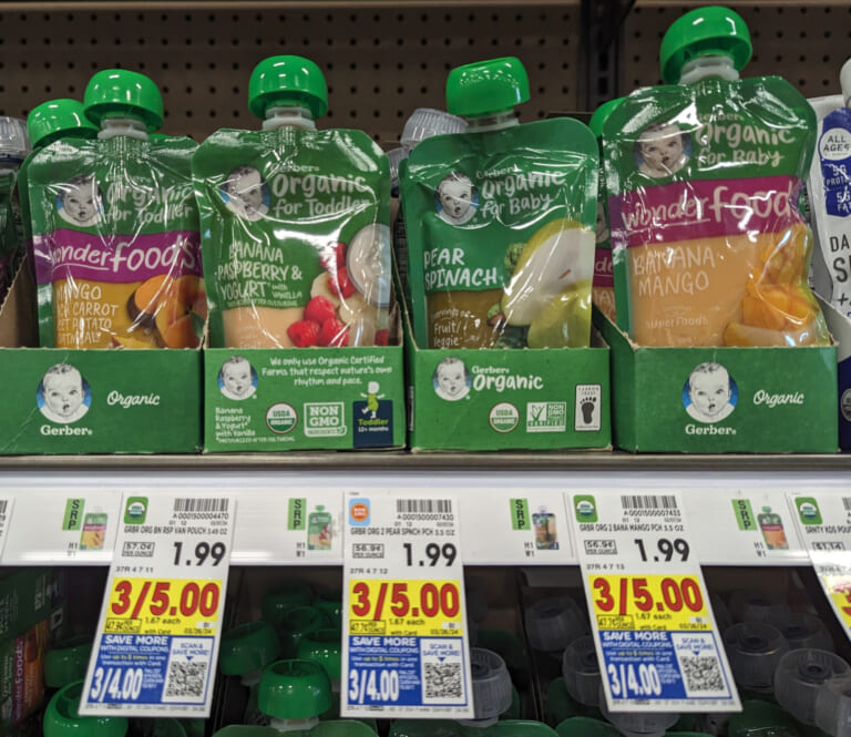 Pick Up Gerber Organic Baby Food Pouches As Low As $1.08 At Kroger