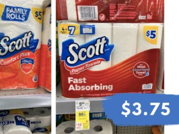 $3.75 Scott Paper Towels & Bath Tissue at Walgreens