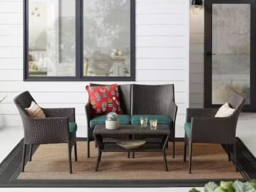 Terrace View 4-Piece Wicker Patio Conversation Set