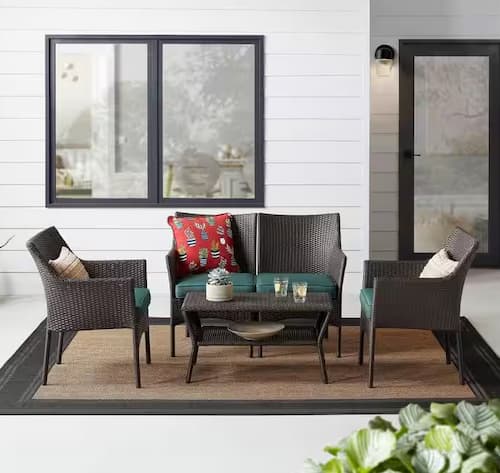 Terrace View 4-Piece Wicker Patio Conversation Set