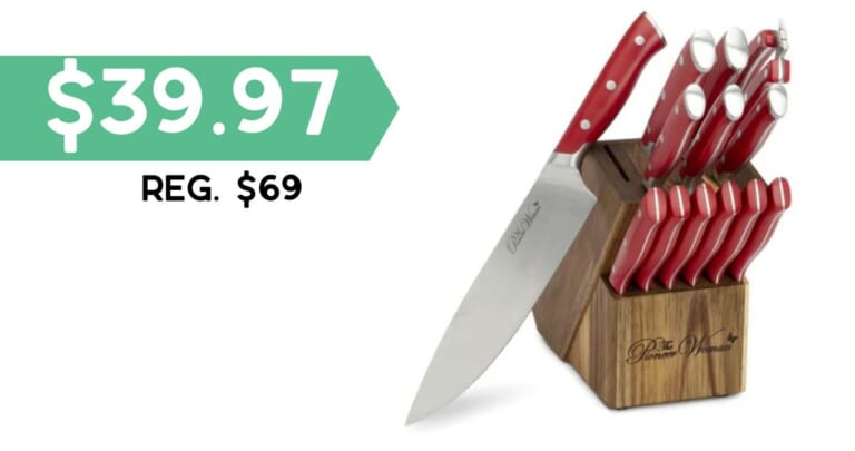 The Pioneer Woman Signature 14-Piece Knife Block Set $39.97 (Reg. $69)