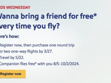 *HOT* Southwest Airlines: Buy A Round Trip Flight, Get A Companion Pass for FREE!
