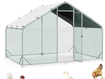9.8-Foot Metal Chicken Coop for $140 + free shipping