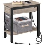 Maximize your space and stay organized with the Yaheetech Narrow Nightstand with Charging Station for just $32.39 After Coupon (Reg. $53.99) + Free Shipping