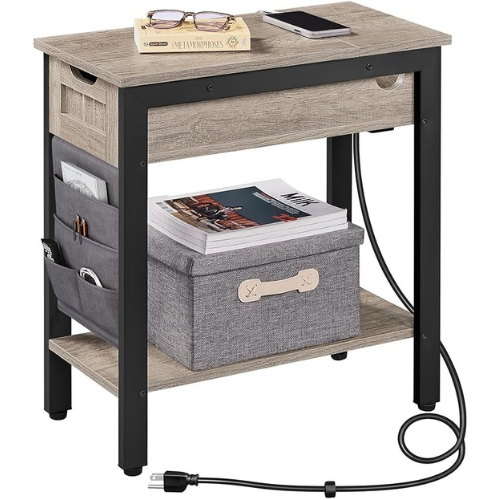 Maximize your space and stay organized with the Yaheetech Narrow Nightstand with Charging Station for just $32.39 After Coupon (Reg. $53.99) + Free Shipping
