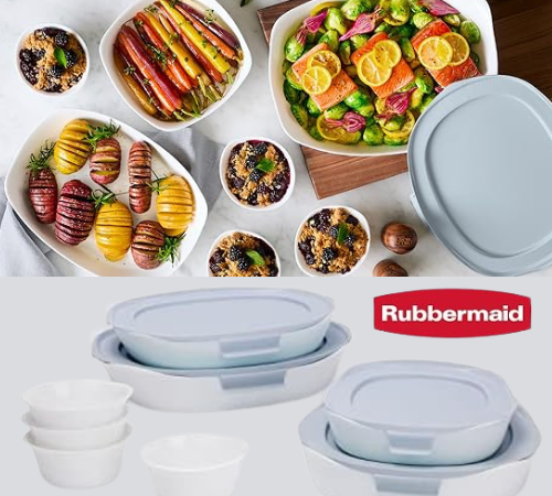 Rubbermaid Glass Baking Dish 12-Piece Set for Oven w/ Lids $45 Shipped Free (Reg. $120)
