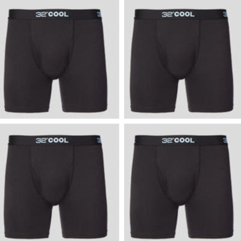 32 Degrees Men's Cool Boxer Briefs 4-Pack for $16 + free shipping w/ $24