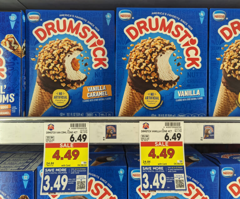 Pick Up Nestle Drumstick Cones 4-Count Boxes For Just $3.49 At Kroger