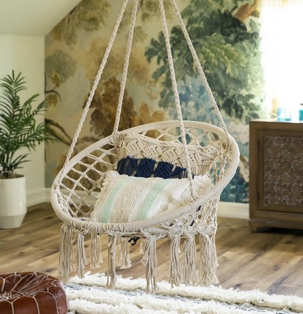 Hanging Cotton Macrame Hammock Swing