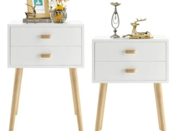 Enhance your furniture collection with this Bedroom Bedside Table with 2 Drawer for just $89.99 Shipped Free (Reg. $179.99)