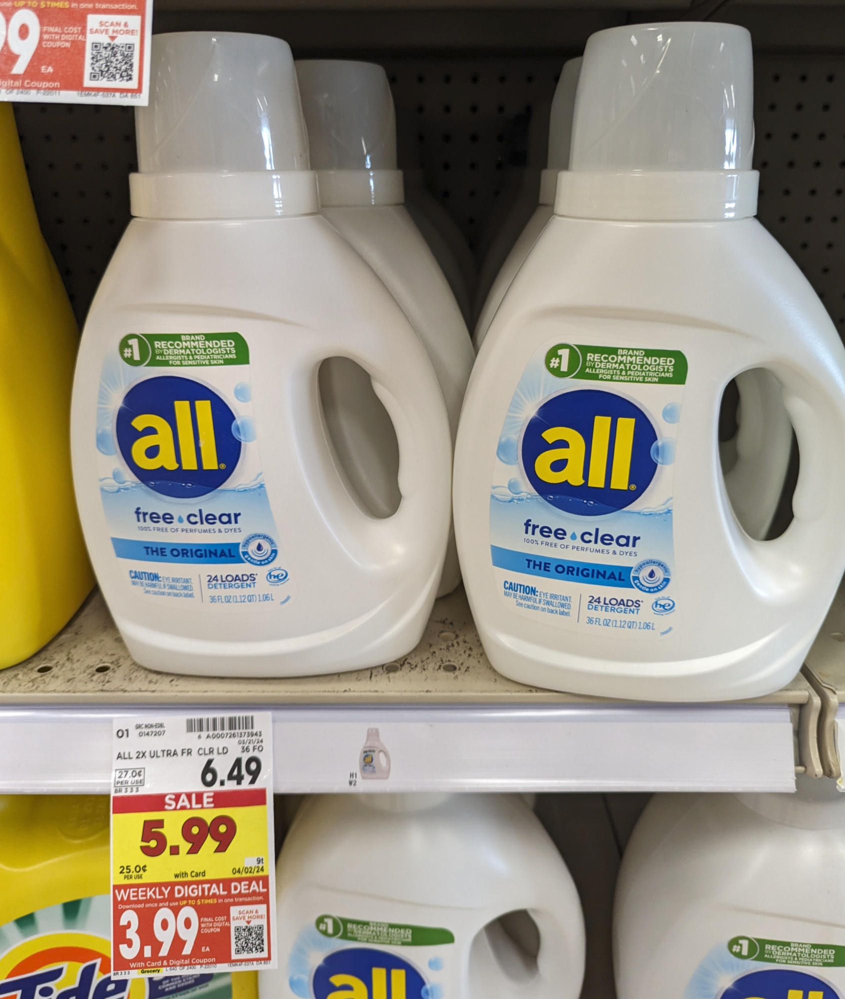 All Laundry Detergent As Low As $3.99 At Kroger