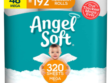 Angel Soft 48 Mega Rolls Toilet Paper as low as $23.87 After Coupon (Reg. $56) + Free Shipping – 50¢/ 320-Sheet Roll! 48 Mega Rolls = 192 Regular Rolls