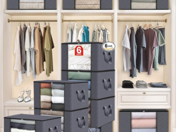 Foldable 60L Clothes/Blanket Storage Bags, 6 Pack $15 After Coupon (Reg. $42) – $2.50 Each