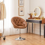 Add a touch of retro glamour to your makeup room or living space with Yaheetech Vanity Makeup Swivel Accent Chair for just $79.99 After Code (Reg. $119.99) + Free Shipping