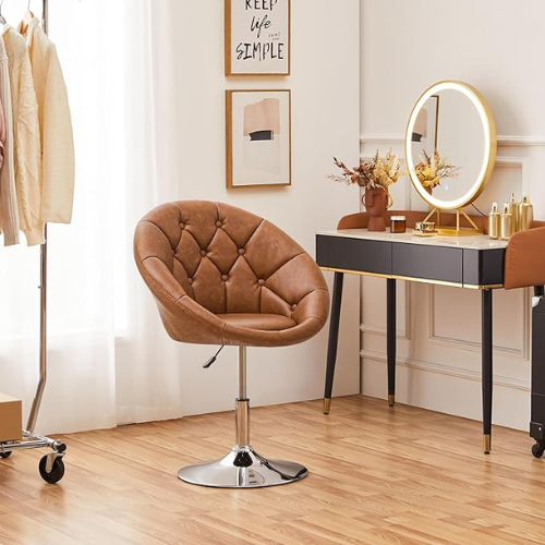 Add a touch of retro glamour to your makeup room or living space with Yaheetech Vanity Makeup Swivel Accent Chair for just $79.99 After Code (Reg. $119.99) + Free Shipping