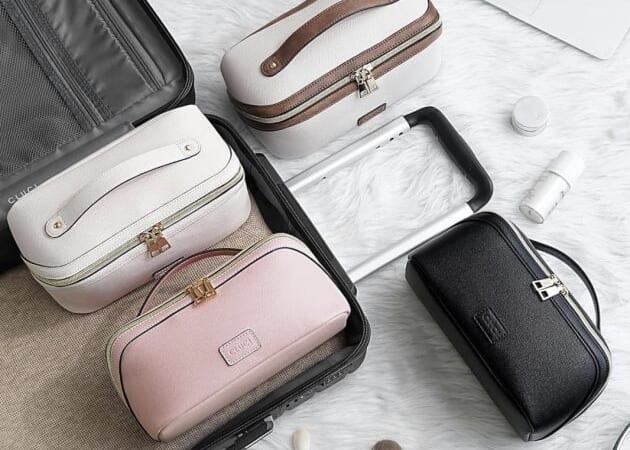 Cluci Leather Travel Cosmetic Bags only $9.85!
