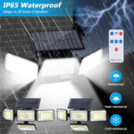 Adjustable 4-Panel Remote Motion Activated Sensor Solar Outdoor Lights, 2 Pack $19.99 After Code (Reg. $60) + Free Shipping – $10/Pack