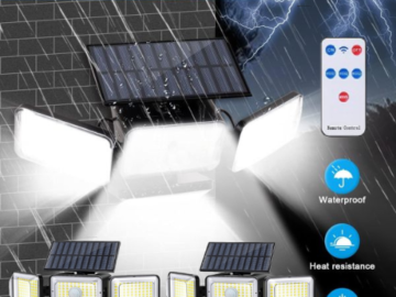 Adjustable 4-Panel Remote Motion Activated Sensor Solar Outdoor Lights, 2 Pack $19.99 After Code (Reg. $60) + Free Shipping – $10/Pack
