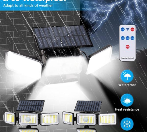 Adjustable 4-Panel Remote Motion Activated Sensor Solar Outdoor Lights, 2 Pack $19.99 After Code (Reg. $60) + Free Shipping – $10/Pack