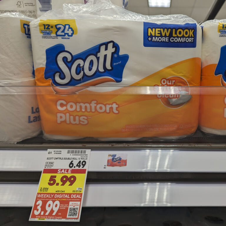 Grab Scott Comfort Plus Toilet Paper For Only $3.99 At Kroger