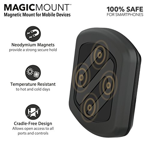 Scosche MAGDM-10KFLT MagicMount Magnetic Car Phone Mount for Dashboard, 360° Adjustable Magnet Head, Universal Cell Phone Holder for Car Compatible with iPhone Samsung & All Devices (Pack of 10)