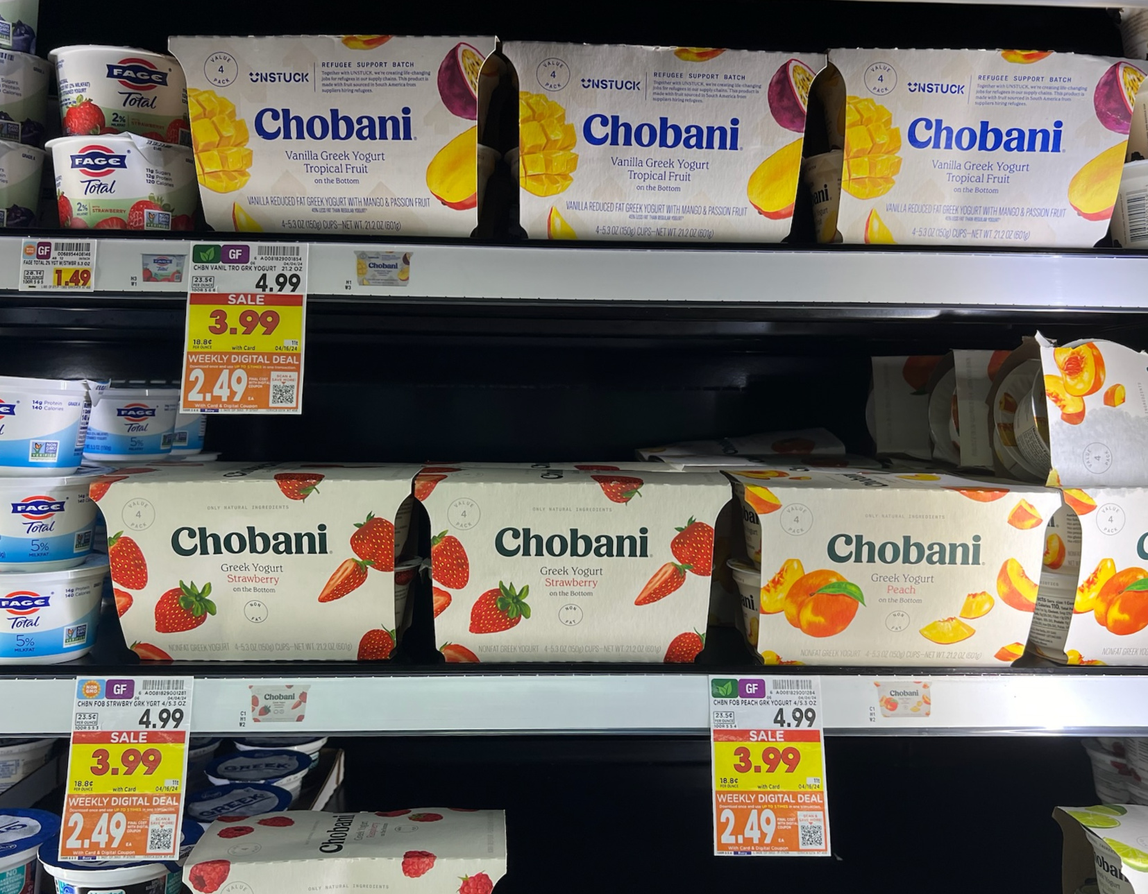 Chobani Greek Yogurt 4-Packs As Low As $2.49 At Kroger (62¢ Per Cup)