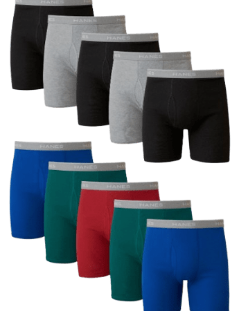 Hanes Men's Boxer Briefs 10-Pack for $30 + free shipping