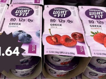 Get 4-Packs of Dannon Light + Fit Yogurt for $1.64
