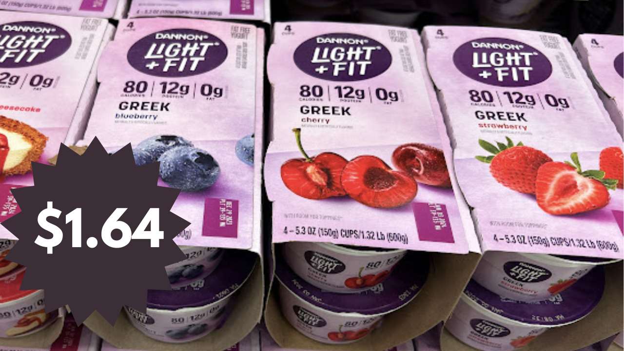 Get 4-Packs of Dannon Light + Fit Yogurt for $1.64