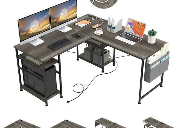 Comhoma 95.2" L-Shaped Computer Desk for $90 + free shipping