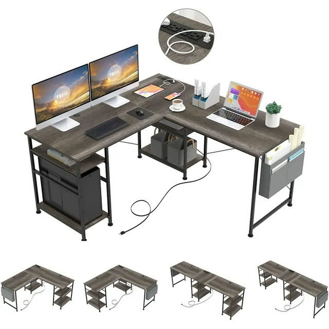 Comhoma 95.2" L-Shaped Computer Desk for $90 + free shipping