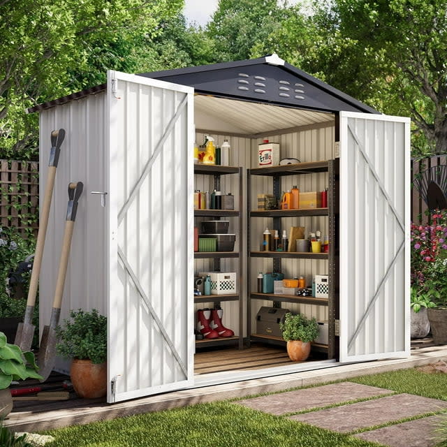 Lausaint Home 4x6-Foot Metal Outdoor Storage Shed w/ Lock for $218 + free shipping