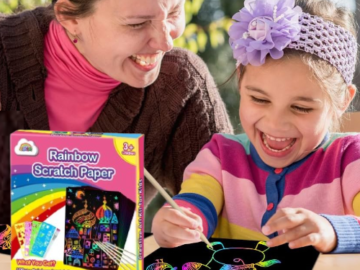 Rainbow Scratch Art Paper 60-Piece Set $4.99 After Code (Reg. $11) – 8¢/Piece
