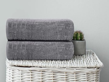 Today Only! Large Bath Towels, Pack of 4, Dark Grey $29.94 (Reg. $41.95)