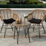 Tappio 3 Piece Outdoor Wicker Furniture Patio Bistro Set