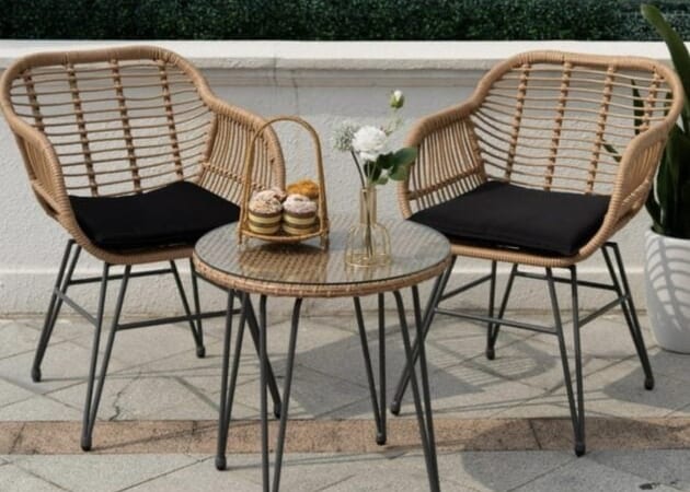 Tappio 3 Piece Outdoor Wicker Furniture Patio Bistro Set only $112.99 shipped!