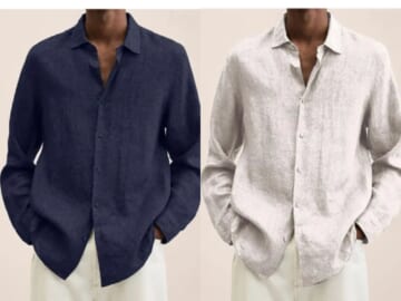 Littrendy Men's Casual Linen Shirt for $9 + $4 s&h