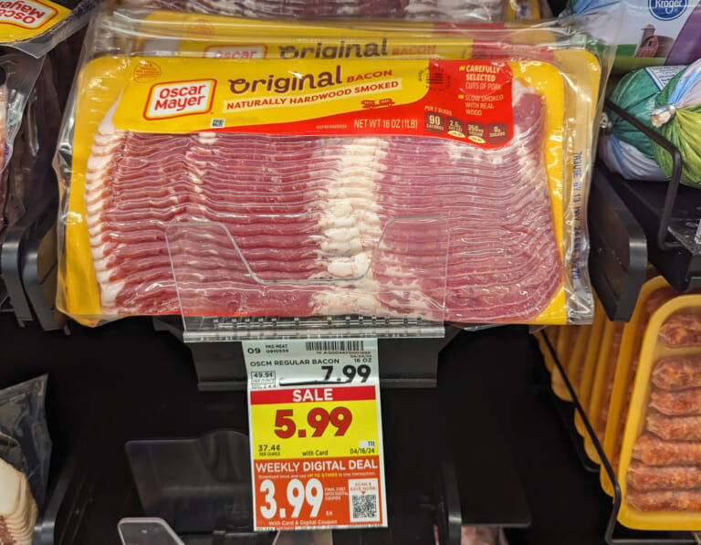 Oscar Mayer Bacon As Low As $3.99 At Kroger (Regular Price $8.99)