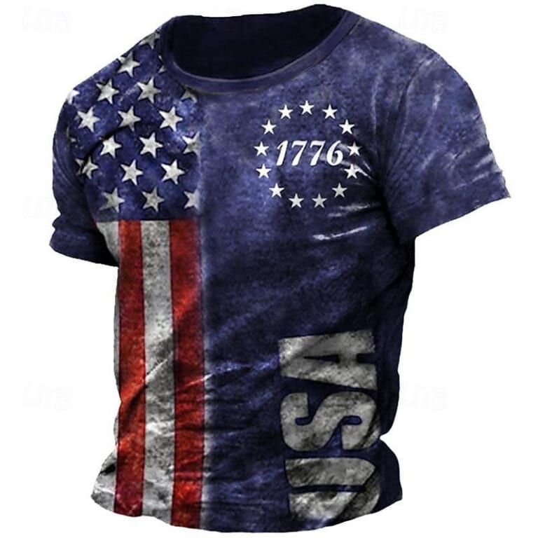Men's 1776 American Flag Graphic Shirt for $7 + $4 s&h