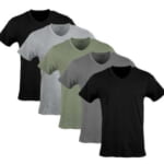 Gildan Men's Short Sleeve V-Neck Cotton T-Shirt 5-Pack for $18 + free shipping w/ $35