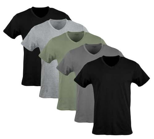 Gildan Men's Short Sleeve V-Neck Cotton T-Shirt 5-Pack for $18 + free shipping w/ $35