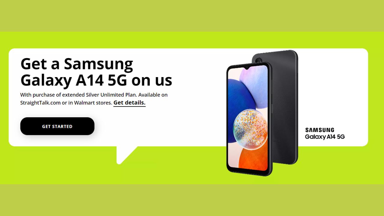 Free Samsung Galaxy A14 With Straight Talk Unlimited Plan