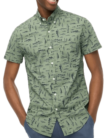 J.Crew Factory Men's Slim Printed Flex Casual Shirt for $19 + free shipping