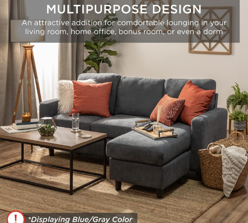 Linen 3-Seat Sectional Sofa Couch with Chaise Lounge $319.99 Shipped Free (Reg. $750)