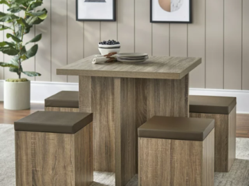 Mainstays 5-Piece Dexter Dining Room Set $144 Shipped Free (Reg. $219) – Brown or Gray