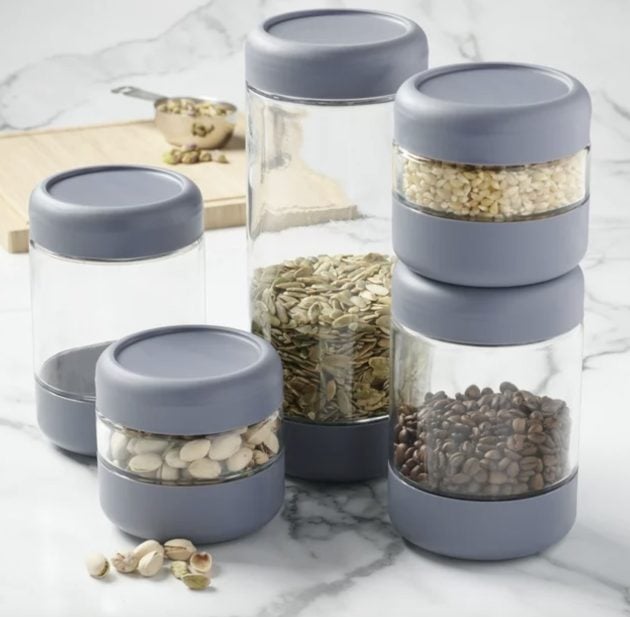 Anchor Hocking SecureLock Revolution Clear Glass Canister Set, 5 Piece Set