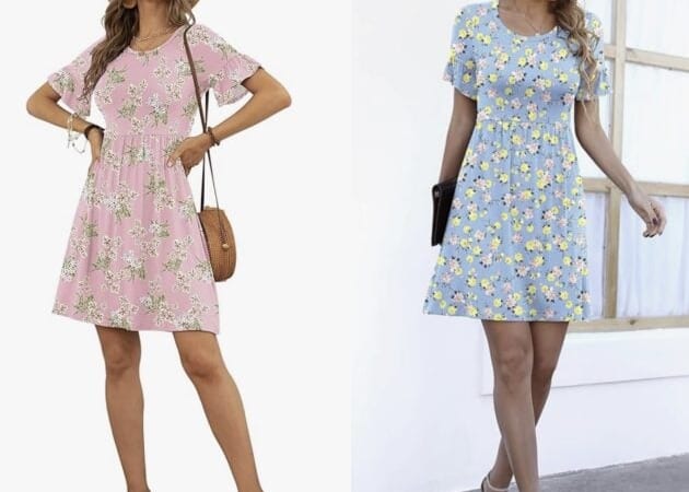 Women’s Ruffle Sleeve Summer Dress only $12.99!
