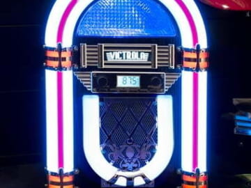 Victrola Nostalgic Wood Countertop Bluetooth Jukebox for $93 + free shipping